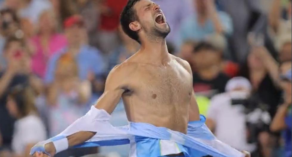 Djokovic and his effusive celebration after epic victory over Alcaraz in Cincinnati | VIDEO