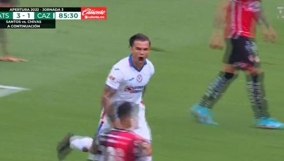 Gol de Cristian Tabó para el 2-3 de Cruz Azul vs. Atlas. (Foto: Captura TUDN)