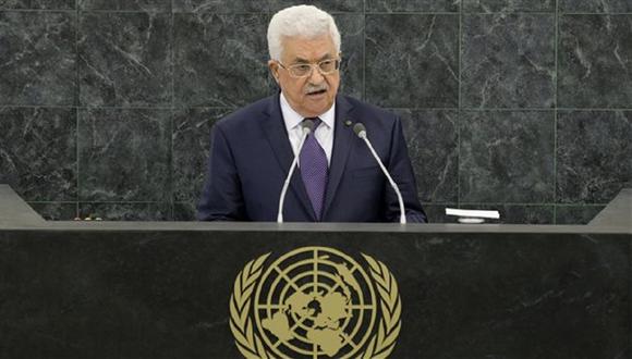 El presidente de la Autoridad Palestina, Mahmud Abás en la ONU. (Foto de JUSTIN LANE / AFP)