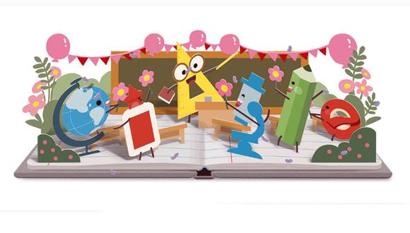 Google rinde homenaje a los maestros en el Perú con un doodle. (Foto: Google)