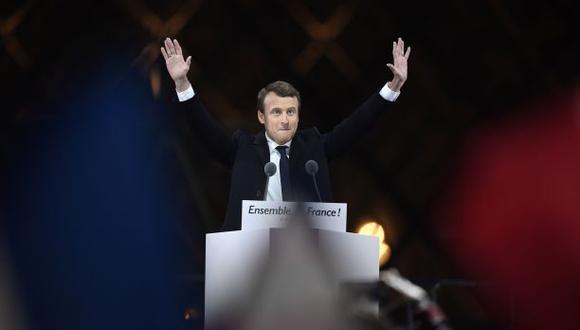 Macron celebra su victoria con el himno de la Unión Europea