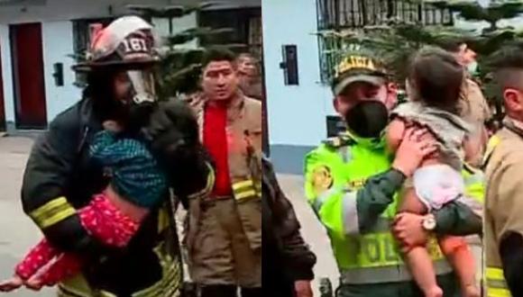 Niños fueron rescatados durante incendio en una vivienda ubicada en San Martín de Porres. (Foto: Latina)