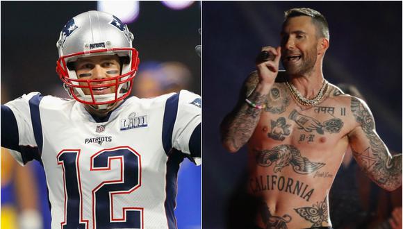 Tom Brady y Adam Levine, protagonistas del Super Bowl 2019 (Foto: Agencias)