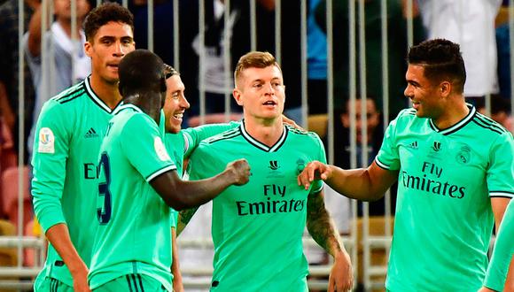 Con gol de Toni Kroos, Real Madrid vence momentáneamente por 1-0 a Valencia en la semifinal de la Supercopa de España.  (AFP)