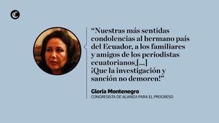 Políticos lamentaron muerte de periodistas ecuatorianos
