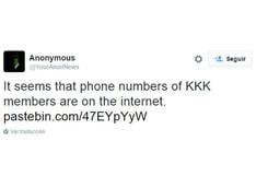Twitter: Anonymous publica supuesta identidad de miembros del Ku Klux Klan