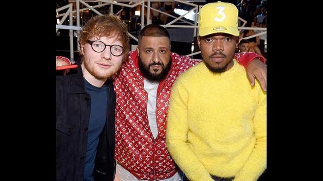 Ed Sheeran, DJ Khaled en los VMAs 2017. (Foto: Instagram)