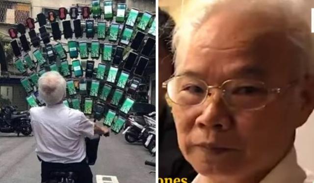 El anciano ha cautivado a miles por contar con decenas de móviles solo para jugar Pokémon GO. (Foto: 林嘉雯 / Facebook / YouTube)