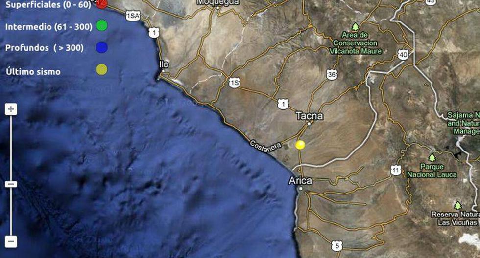 Captura: Instituto Geofísico del Perú / Google Maps