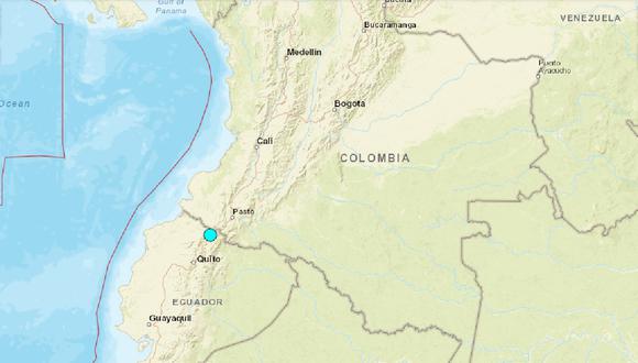 Dos sismos de magnitud 4,5 y 3,2 se registraron en la provincia andina de Carchi, al norte de Ecuador, el 5 de octubre de 2023. (Captura del USGS)