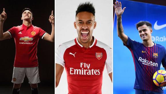 Los tres nombres más comentados del mercado: Alexis Sánchez, Pierre-Emerick Aubameyang y Philippe Coutinho. (Getty Images)