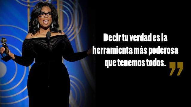 Frases de Oprah Winfrey en los Globos de Oro 2018. (Fotos: Agencias)