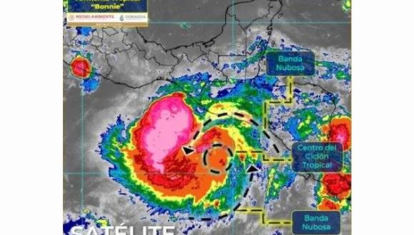 Tormenta tropical Bonnie provocará lluvias intensas en Chiapas, Oaxaca y Veracruz, en México.