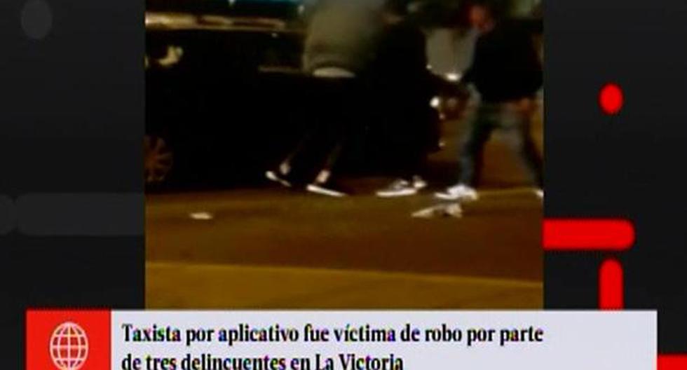 Sujetos asaltan a taxista al que solicitaron por aplicativo en La Victoria. (América TV)