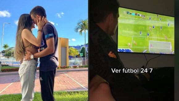 Una joven reveló en TikTok que sí es posible llevar una buena relación con una pareja fanática por el fútbol. (Foto: Instagram / lauracortes_14 | TikTok / lauracortes2314).