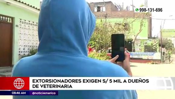 Dueños de veterinaria son víctima de extorsión en SJL. (Foto: América Noticias)