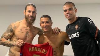 El reencuentro de Cristiano Ronaldo y Sergio Ramos luego del España vs. Portugal