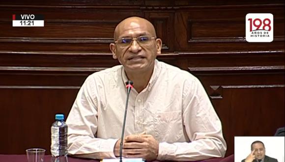 Waldo Mendoza, titular del Ministerio de Economía y Finanzas (MEF), estuvo en la Comisión de Economía con otros ministros de Estado para presentar las propuestas del Ejecutivo para la ley de promoción agraria. (Foto: Captura Congreso)