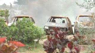 El Agustino: incendio en vivero usado como depósito dejó diez autos incinerados