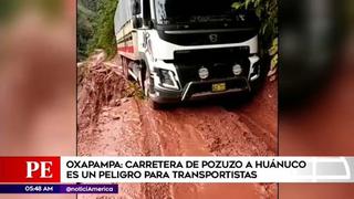 Carretera es un peligro para transportistas en Oxapampa 