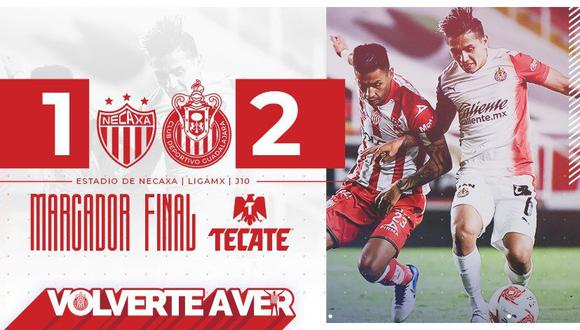 Chivas de Guadalajara, con goles de Antuna y Vega, se impuso de visita en tiempo de descuento a Necaxa en el Estadio Victoria de Aguascalientes el viernes 11 de setiembre desde las 7:30 p.m. (Foto: Twitter Chivas)