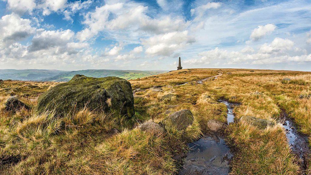 The Stoodley Pike Monument dominates the Upper Calder Valley skyline.  (GETTY IMAGES)