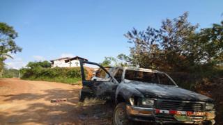 Comuneros del Vraem quemaron camioneta de la Policía Nacional