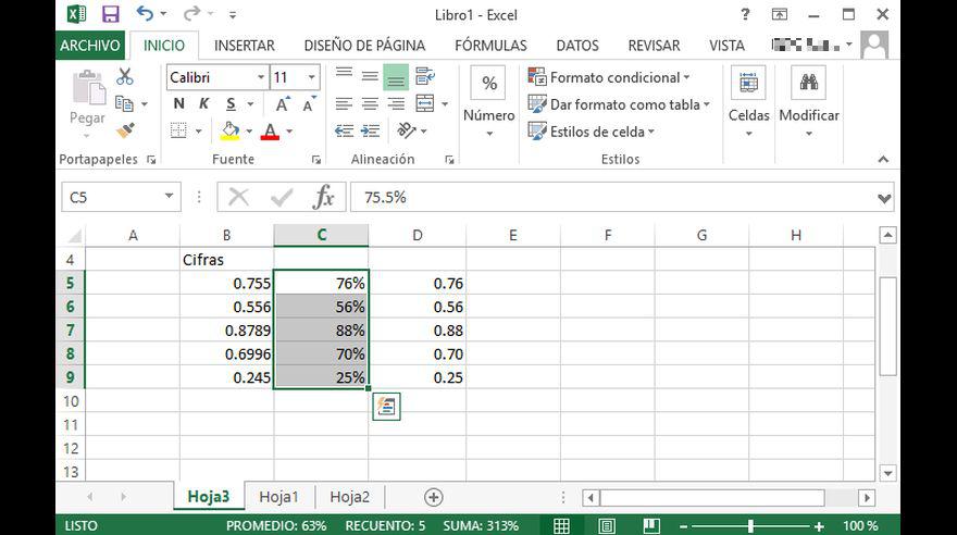 5. Use accesos directos para formatear rápidamente los valores. Para colocar números de dos decimales se debe usar: Ctrl + Mayús + !. Para dólares la misma fórmula pero se pone el signo $ y lo mismo con los porcentajes, %.