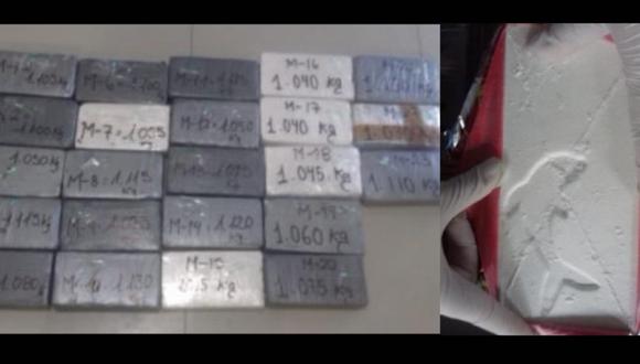 Piura: Pasajero de bus interprovincial llevaba más de 24 kilos de cocaína en su equipaje | Foto: PNP