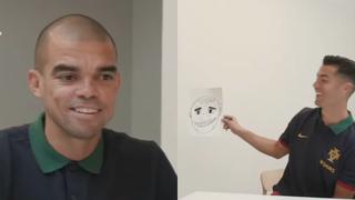 Cristiano Ronaldo se divierte en la concentración de Portugal: el delantero dibujó a Pepe