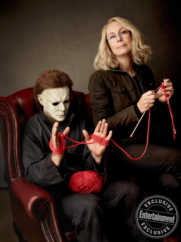 Jamie Lee Curtis y Michael Myers para Entertainment Weekly