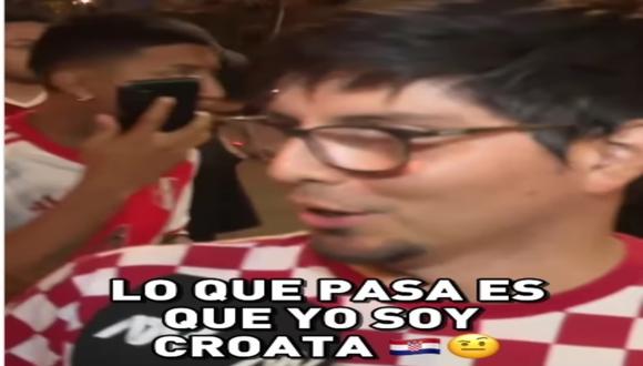 Hincha se vuelve viral tras asistir al partido de la selección peruana con camiseta de Croacia: “Tengo el corazón dividido”. (Foto: captura de pantalla ATV)