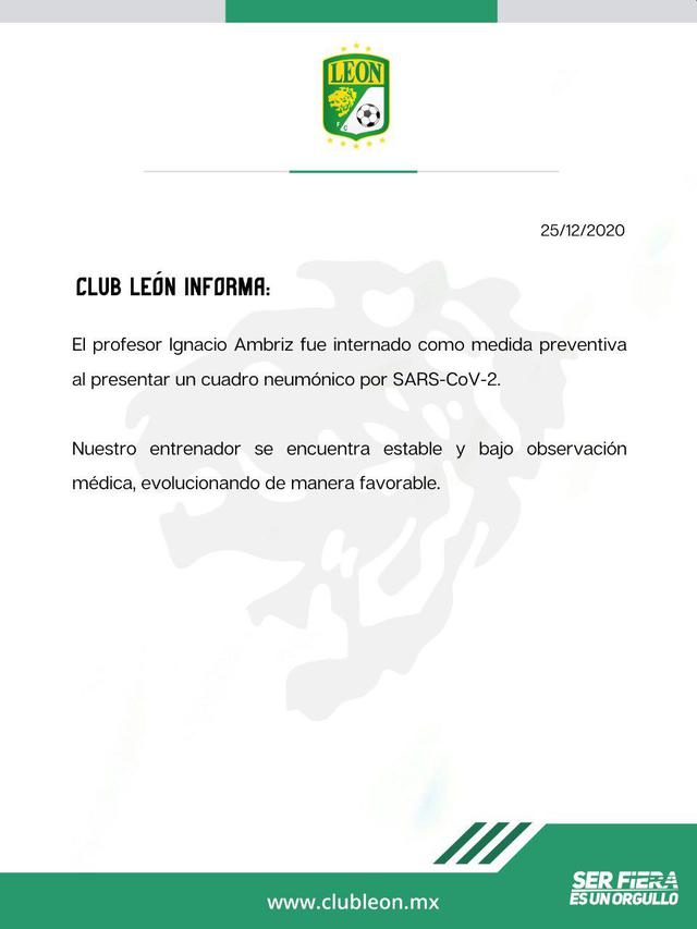 El comunicado de León sobre Ignacio Ambriz.
