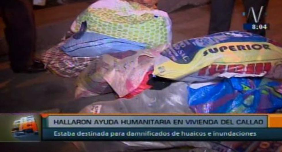 Ayuda humanitaria para damnificados por lluvias y huaicos fue encontrada en casa del Callao. (Foto: Canal N)