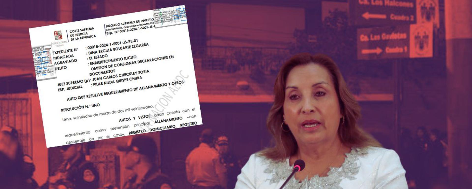 Dina Boluarte: las razones del juez para disponer allanamientos a su vivienda y despacho