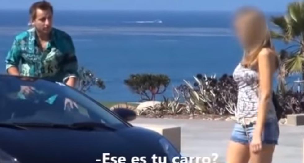 YouTube nos trae un curioso video en el que podremos observar cómo esta mujer se hace la difícil con un chico hasta que ve su carro de último modelo. (Foto: captura)