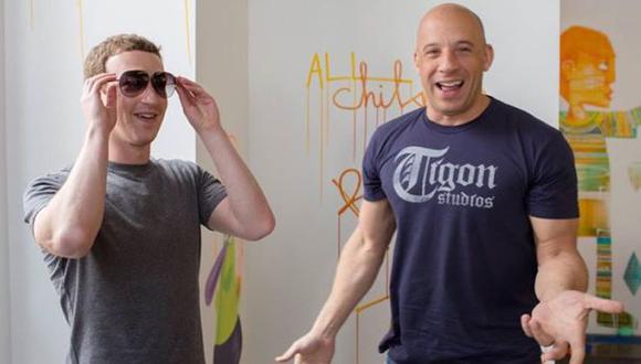Facebook "crea" amistad entre Vin Diesel y Mark Zuckerberg