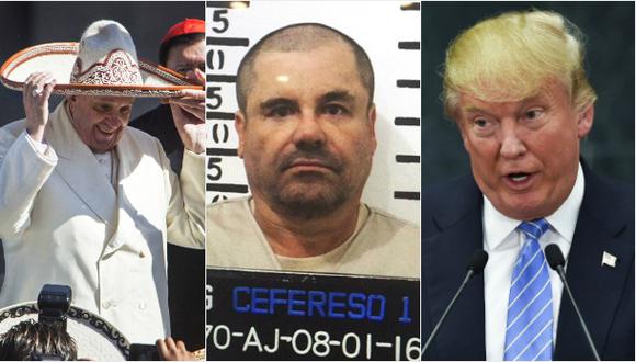 El papa Francisco, El Chapo Guzm&aacute;n y Donald Trump fueron el foco de atenci&oacute;n en M&eacute;xico el a&ntilde;o 2016. (Foto: AP/AFP)