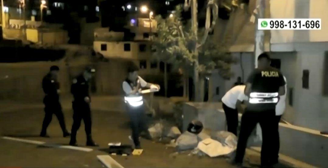 Un muerto dejó una balacera entre cuatro sujetos la tarde del último miércoles en San Juan de Lurigancho. (Captura: América Noticias)