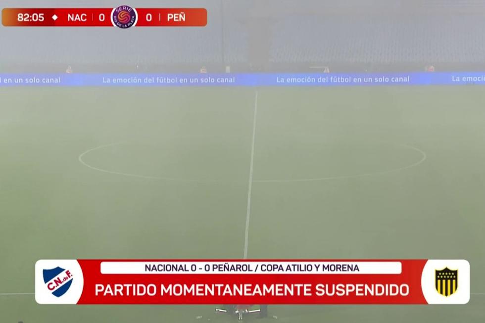 El partido entre Nacional y Peñarol fue suspendido por intensas lluvias | Fuente: Captura