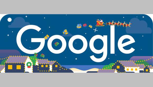 El doodle que Goolge lanzó para celebrar la Navidad en el hemisferio sur y el paso de Papá de Noel por el mundo dejando regalos.