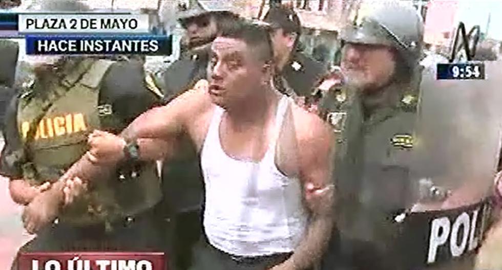 El suboficial Jorge Siapo al momento de su detención. (Foto: Canal N)