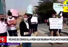Cieneguilla: vecinos protestan contra clausura de policlínico municipal