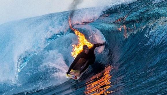 Deportista se prende fuego mientras surfea [VIDEO]