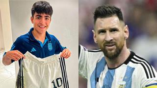 Hijo de ‘Kun’ Agüero recibe el short que Lionel Messi usó en las semifinales ante Croacia por el Mundial 