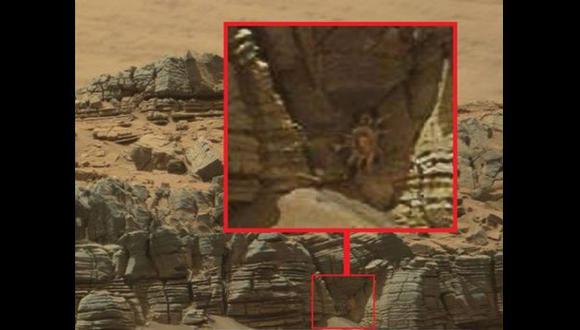 Internautas afirman ver 'cangrejo alienigena' en cueva de Marte