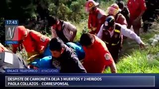 Ayacucho: tres muertos tras despiste de camioneta