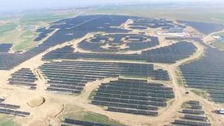 Inauguran una planta de energía solar en forma de oso panda en China