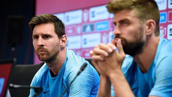 Lionel Messi y Piqué ya están entrenando con el Barcelona. (Foto: AFP)