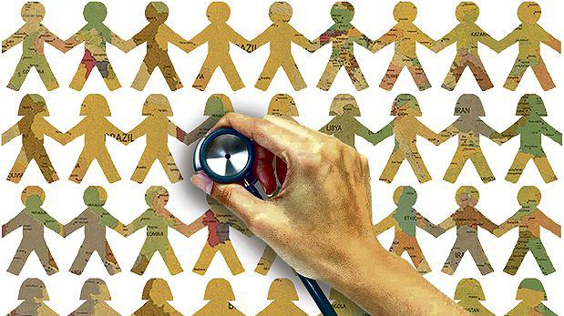 “Hoy, cerca de la mitad de la población mundial carece de acceso integral a los servicios sanitarios básicos”. (Ilustración: Giovanni Tazza)